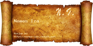 Nemes Iza névjegykártya